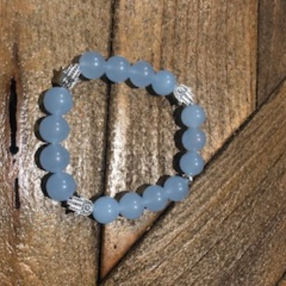 Periwinkle Jade w/ Hamsa Hands - Picture 3 of 4